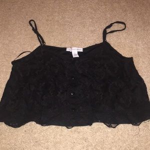 Black crop top with lace